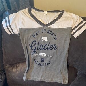Gray and White Glacier National Park T-Shirt
